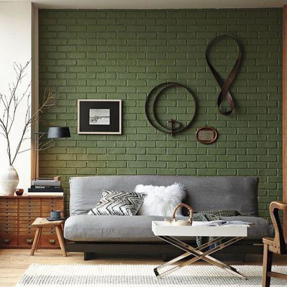 Mur de briques vertes
