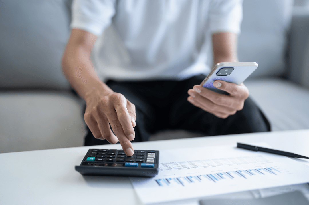 Man with calculator