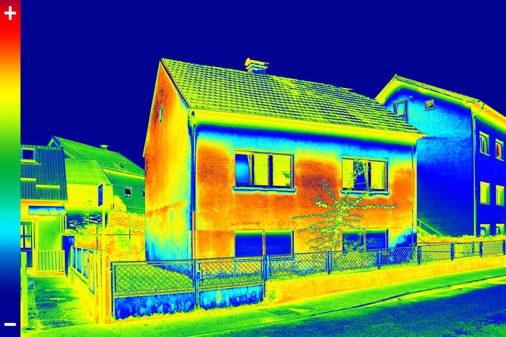 Thermogramme de l’extérieur d’une maison