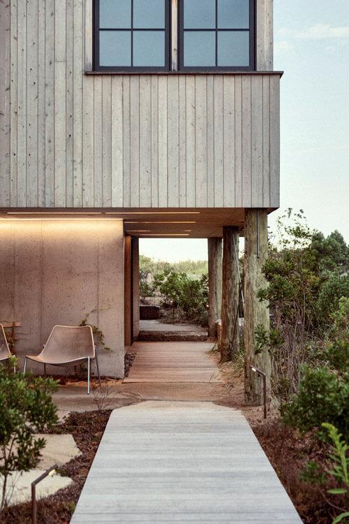 Maison de plage sur pilotis passage