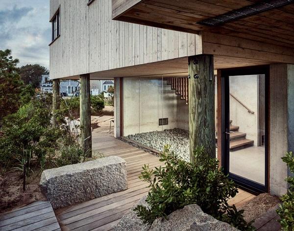 Maison de plage sur pilotis entrée