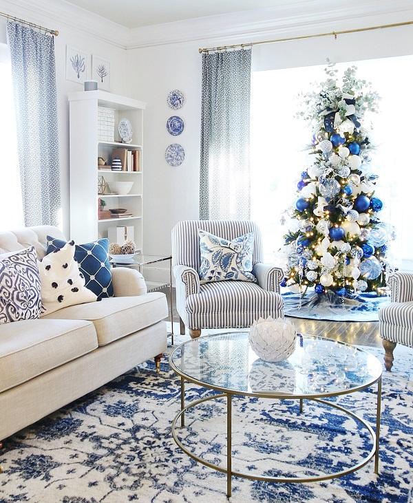 Blue christmas decor