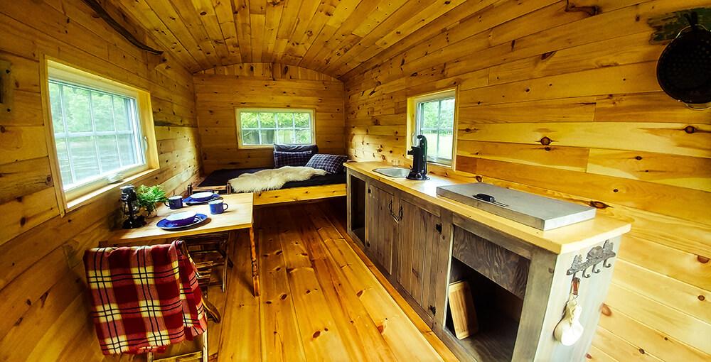 Micro chalet Wagon intérieur