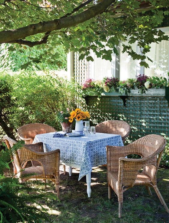 Meubles de jardin en rotin