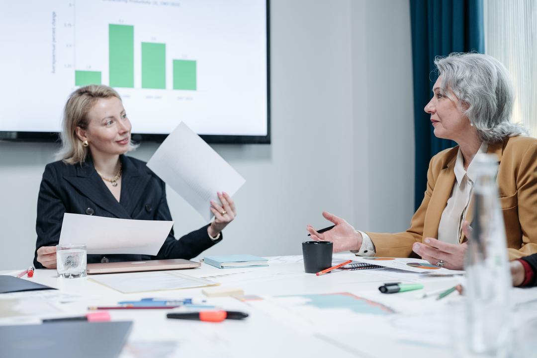 Two woman meeting in an office