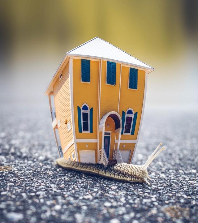maison sur un petit escargot_Ralentissement du marché immobilier : vers un retour au niveau prépandémique_XpertSource
