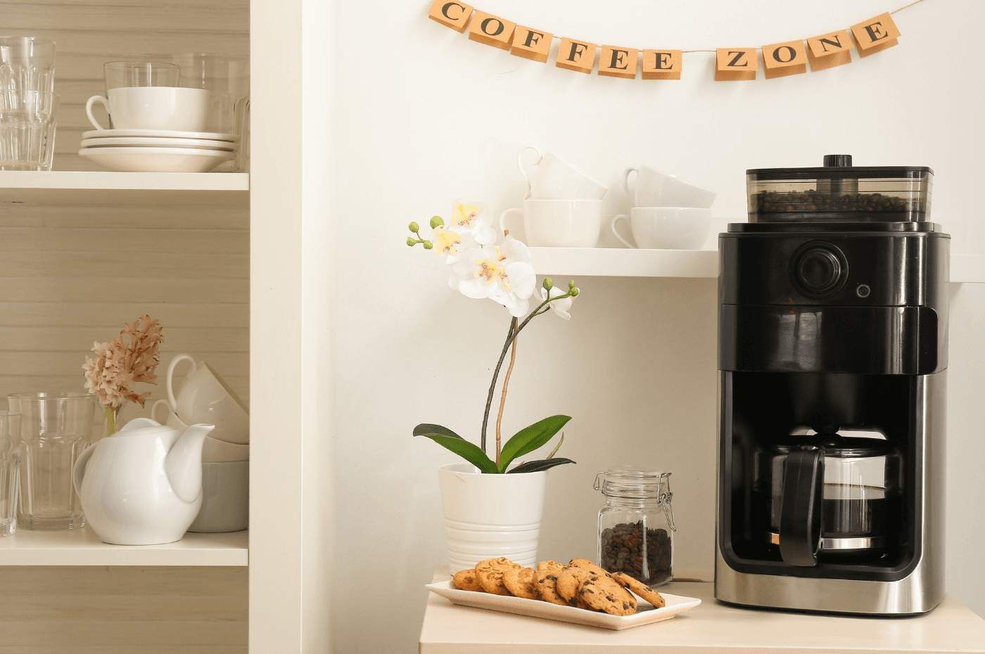 How to set up a small coffee corner at home?
