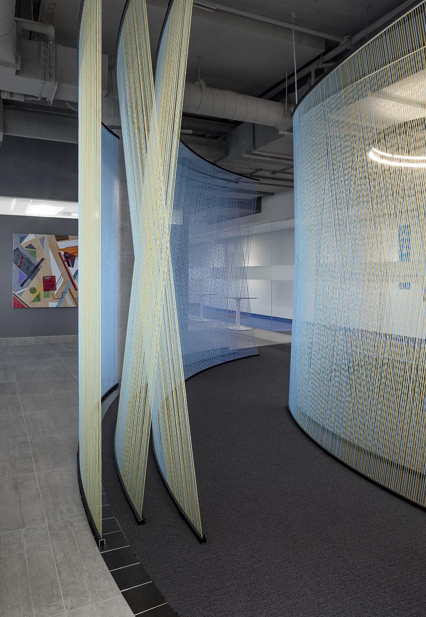 Immobilier commercial décor textile structure espace de bureaux