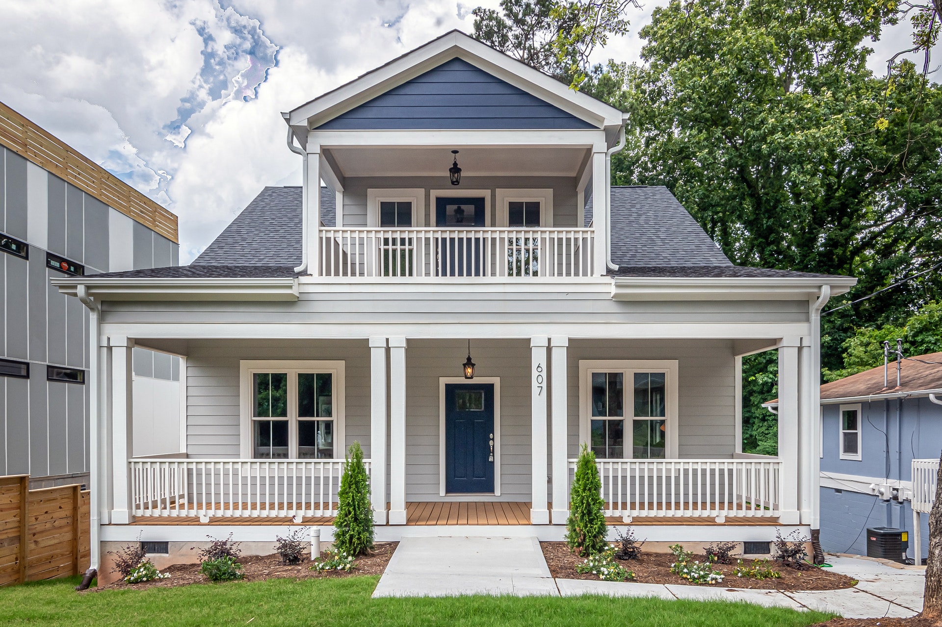 White and blue house