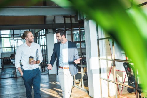 Two business men talking